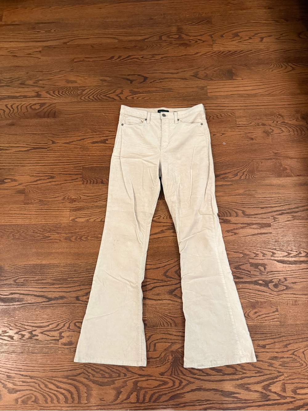 Banana Republic Cream Flared Corduroy Pants